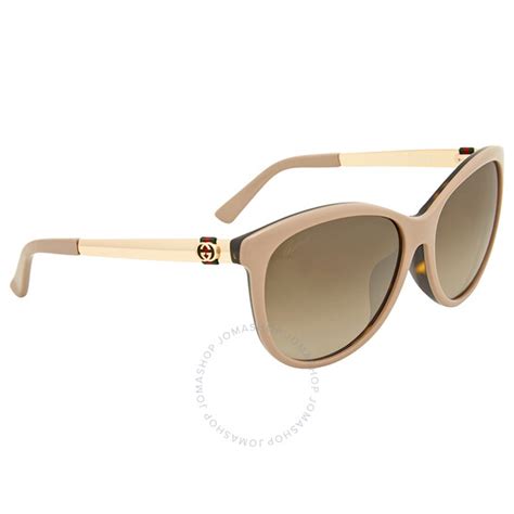 gucci asian fit cat eye powdered havana gold sunglasses